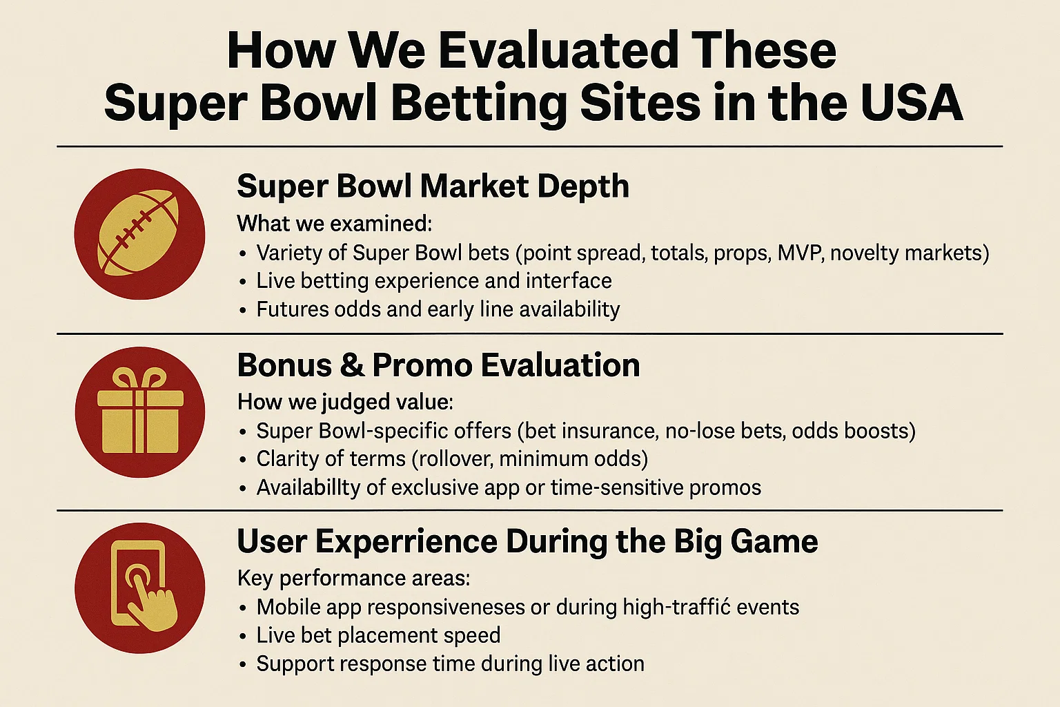 How We Evaluated These Super Bowl Betting Sites